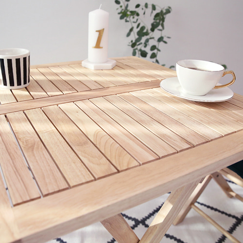 [내추럴] 원목 접이식 베이직 카페 테이블